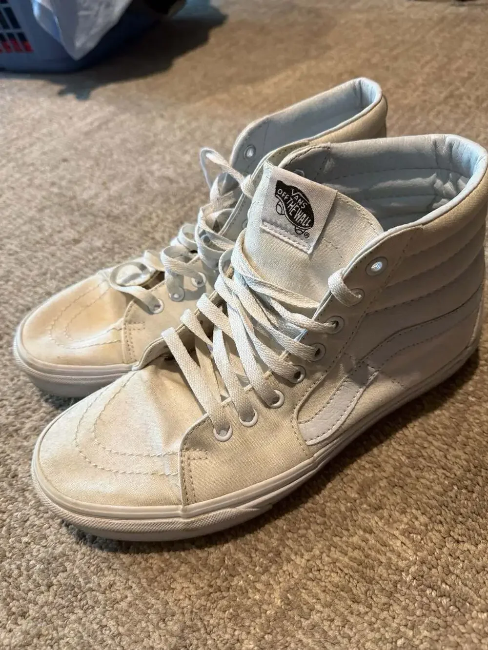 Vans Sk8-Hi True White High Top Canvas Sneakers